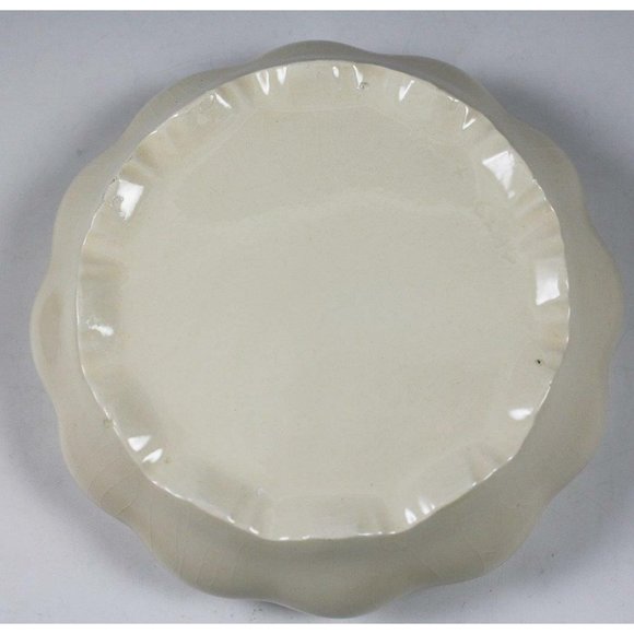 Vintage Handmade Ceramic Powder/Jewelry Box Raised Flower & Butterfly Design - Picture 5 of 8